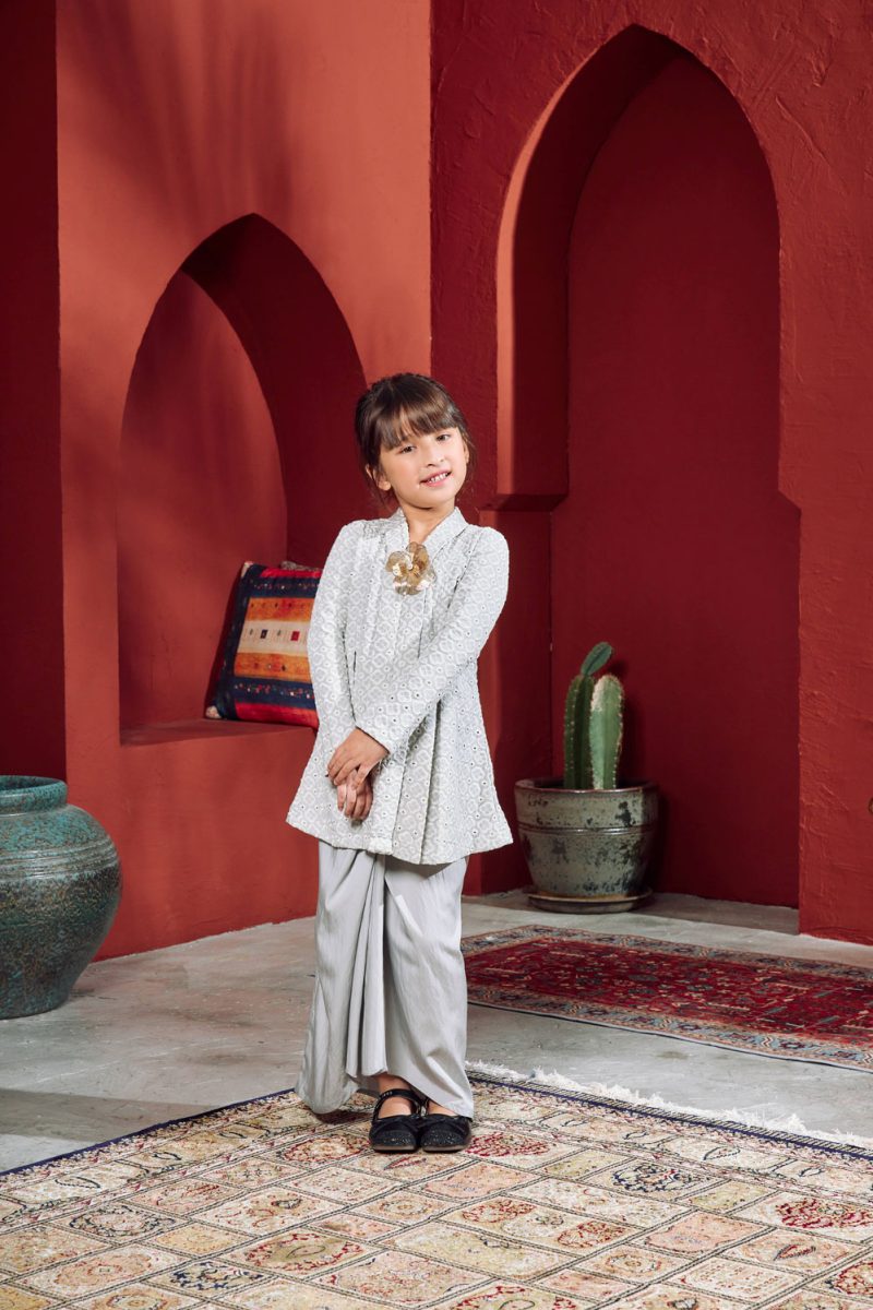 ELFIYAA KEBAYA SULAM ( girl ) - GREY