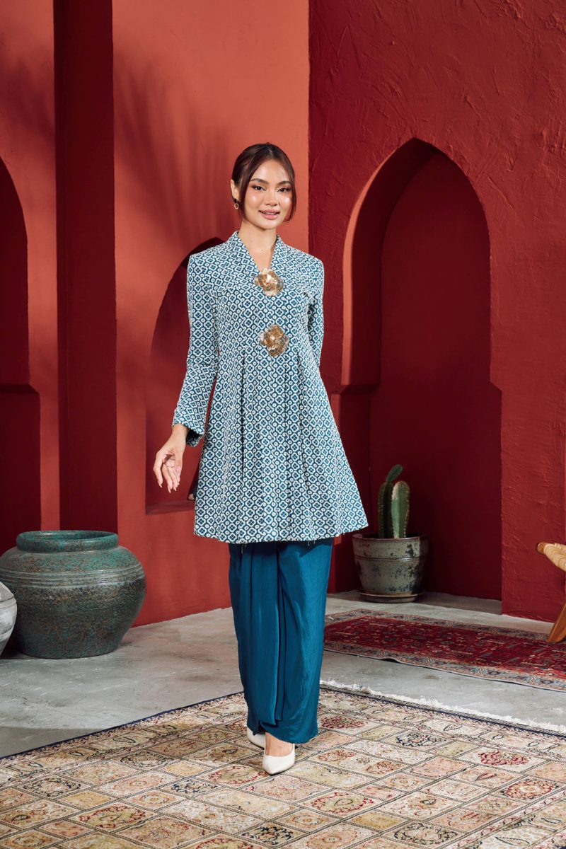 ELFIYAA KEBAYA SULAM - TEAL BLUE
