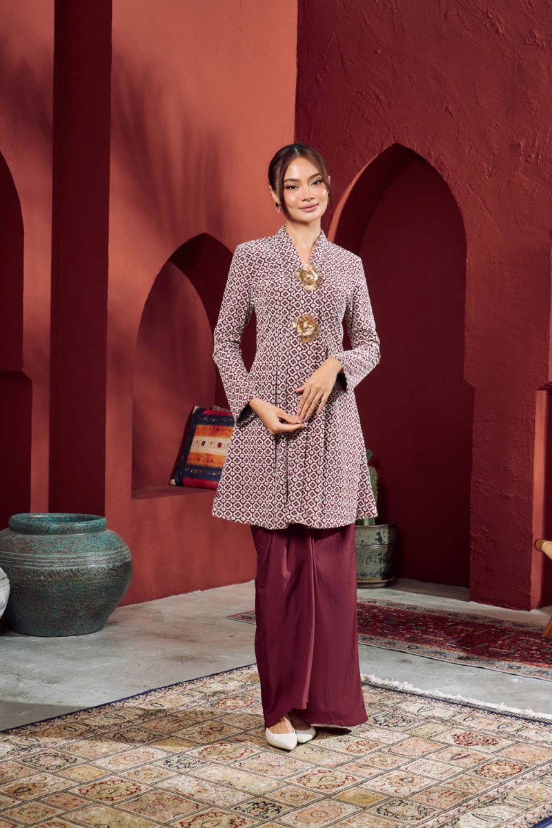 ELFIYAA KEBAYA SULAM - VINTAGE MAROON
