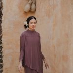 Alessandra Pleated Kurung - Dark Mauve
