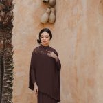 Alessandra Pleated Kurung - mahogany brown