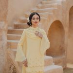 Laelia Drapes Kurung - soft yellow
