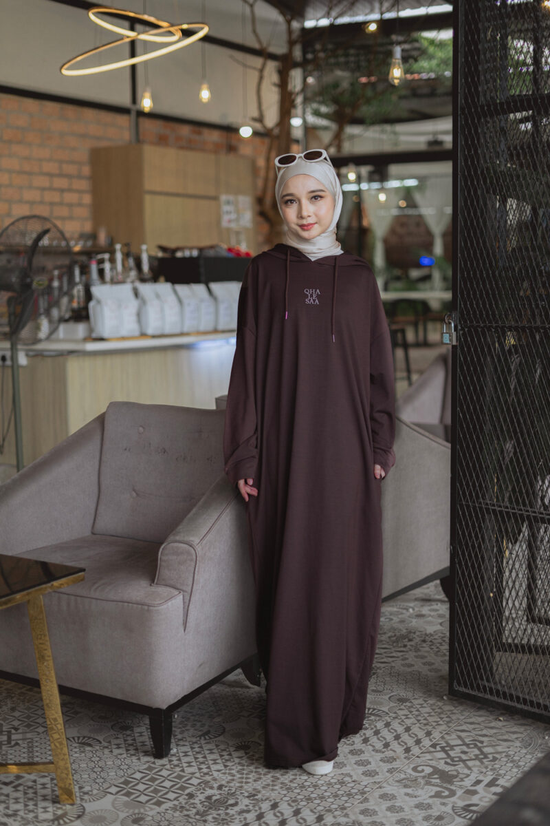 Saori Hoodie Dress - Rich Brown
